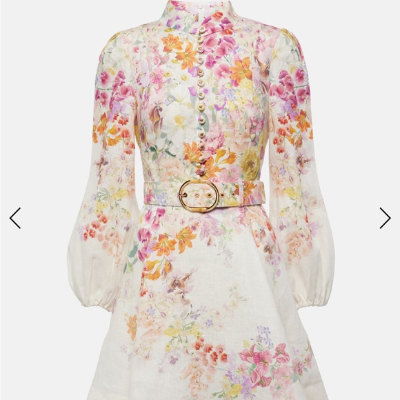 ZIMMERMANN Natura Buttoned Mini Dress, Size 0 ( US Size 4) - Picture 1 of 4